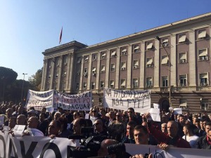 small business owners protest tirana