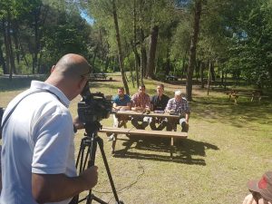 Environmentalists speak at a press conference at the Divjake-Karavasta park. Photo: PPNA