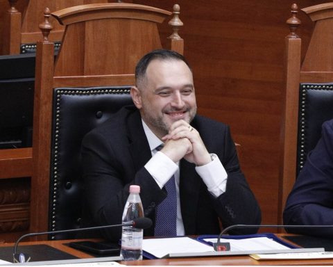 Defence Minister Ermal Nufi during a parliamentary session